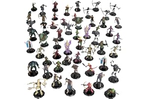Monster Protectors 56 Fantasy Mini Figures - All Unique Designs - 1" Hex-Sized Compatible with DND Dungeons Dragons, Pathfinder, RPG Tabletop Games - Features Goblins, Orcs, Gnolls, Skeletons & More