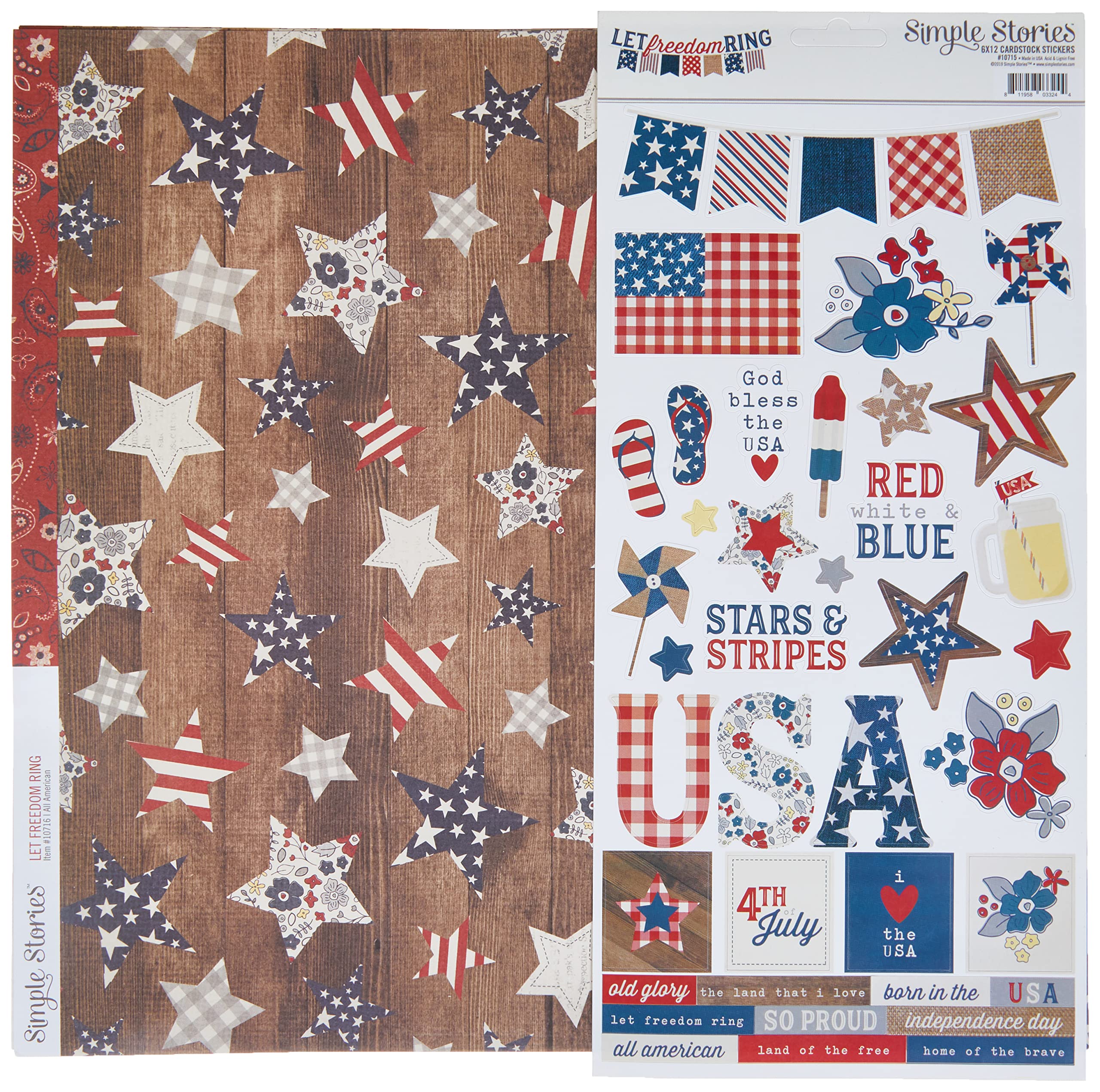 SIMPLE STORIES COLL 12X12, Let Freedom Ring, One Size