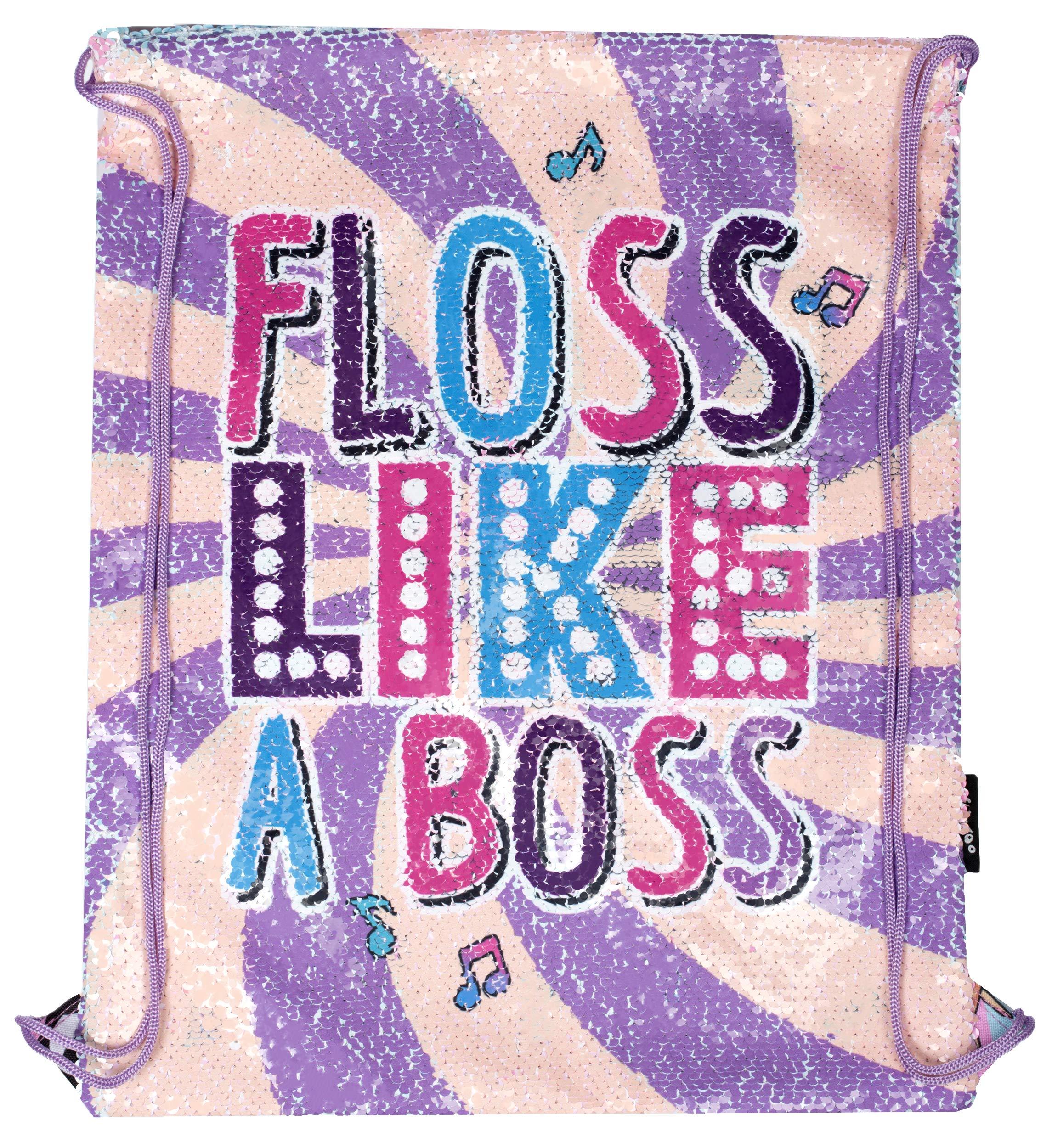 Fringoo Reversible Sequin Kids Drawstring Bags PE Kit Bag for Girls Swimming Bag for Boys Large Gym Bag Travel School Backpack Water Resistant 43 x 34 cm (Floss Like a Boss, 43 x 34 cm)