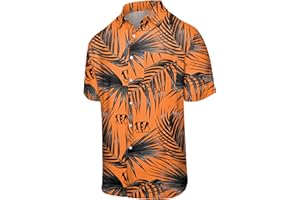 FOCO Men's NFL Team Logo Floral Aloha Tropical Button Up Shirt