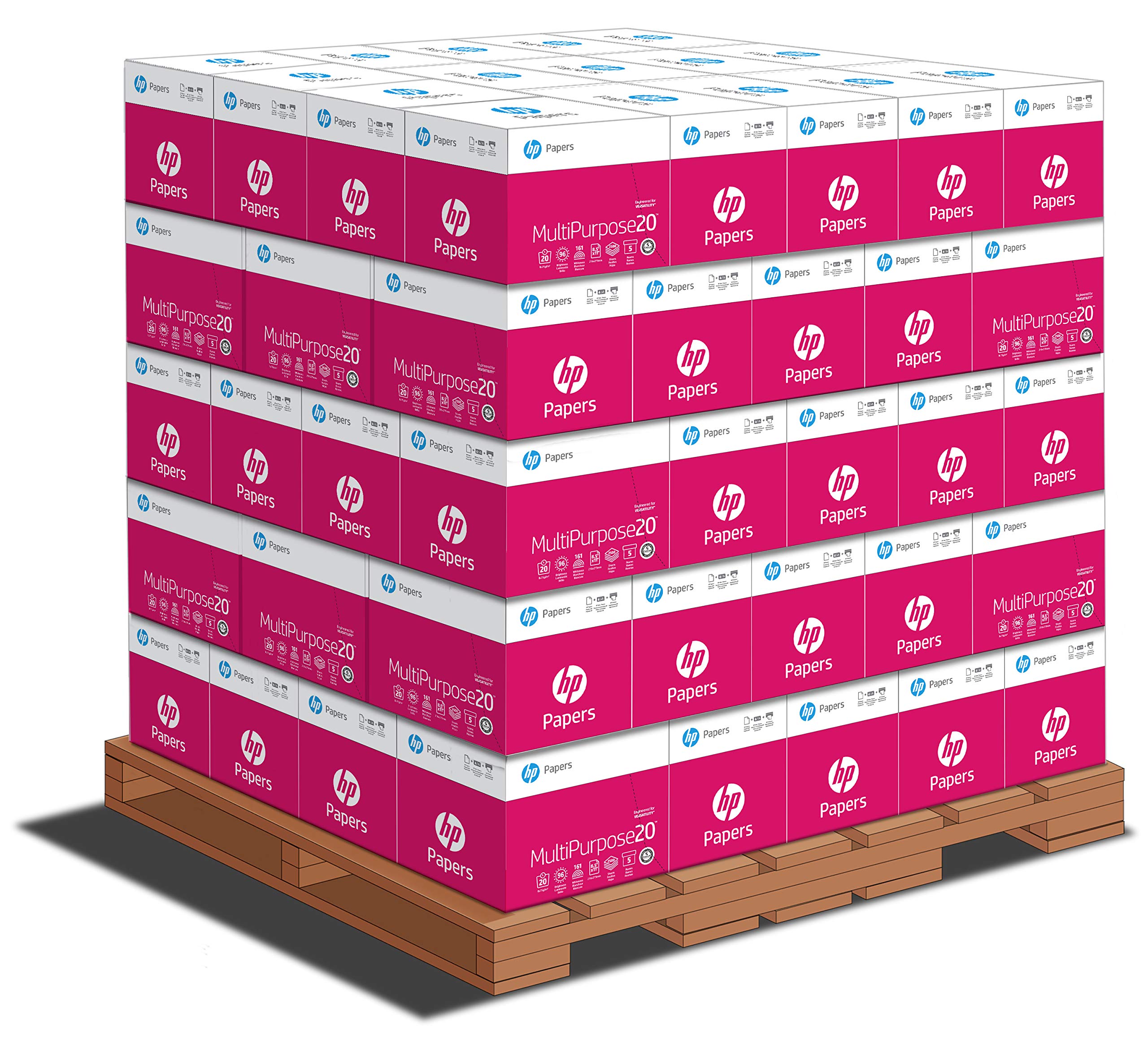 HP Papers | 8.5 x 11 Paper | MultiPurpose 20 lb | 1 Pallet - 80 Cartons (200,000 Sheets) | 96 Bright | Made in USA - FSC Certified | 115100P