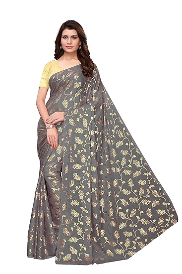 Winza Designer Womens Rangoli Silk Saree With Blouse (FOIL FLORAL)