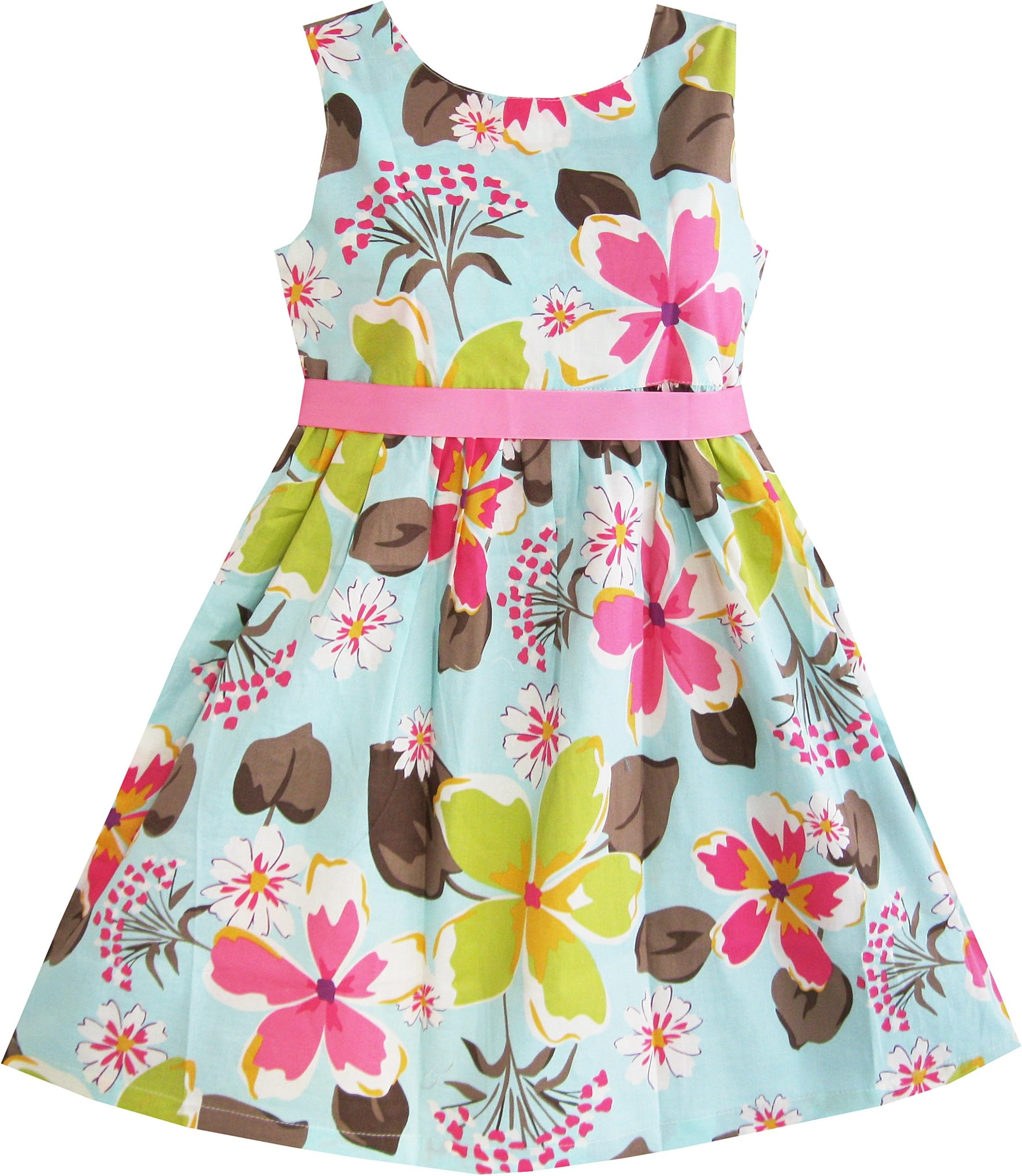 Sunny Fashion Girls Dress Blue Flower Print