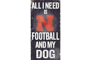 Fan Creations C0640 University of Nebraska Football and My Dog Sign,Black/White/Red