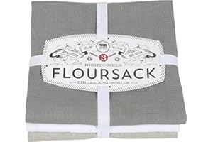 Now Designs Floursack Kitchen Dish Towels, 20 x 30in, London/White/Grey, 3 Count