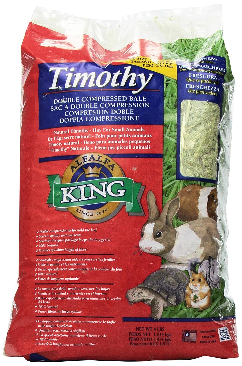 Alfalfa King Double Compressed Timothy Hay Pet Food, 12 By 9 By 5-Inch