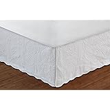 Muka Paisley Quilted Twin Bed Skirt, Cotton Drop, Polyester Platform, Ivory By Casagear Home main image 1