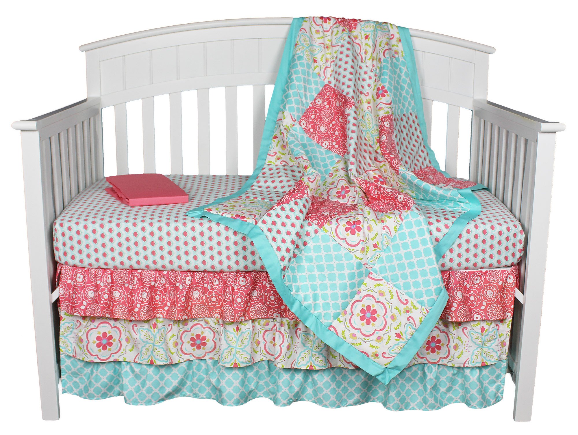 Amazon.com : Gia Floral and Ogee Coral and Aqua Baby Girl