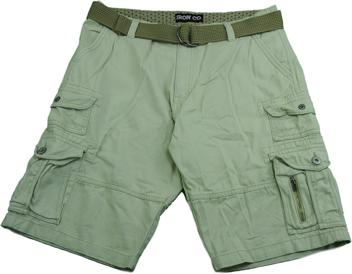 Iron Co. Mens Heavy Vintage Wash Shorts, Stone