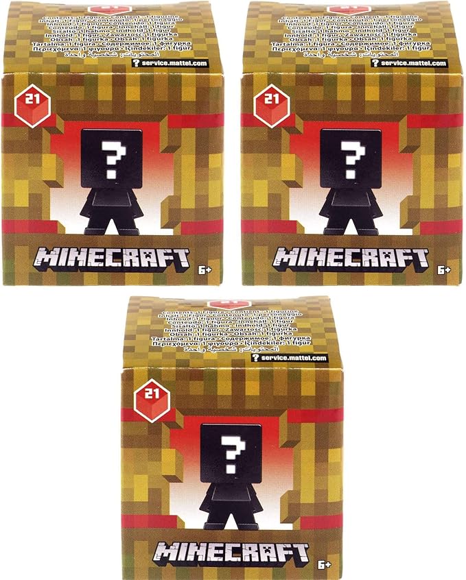 Amazon Com Minecraft Mini Village Pillage Series 21 Mystery Pack Bundle Of 3 Packs Toys Games