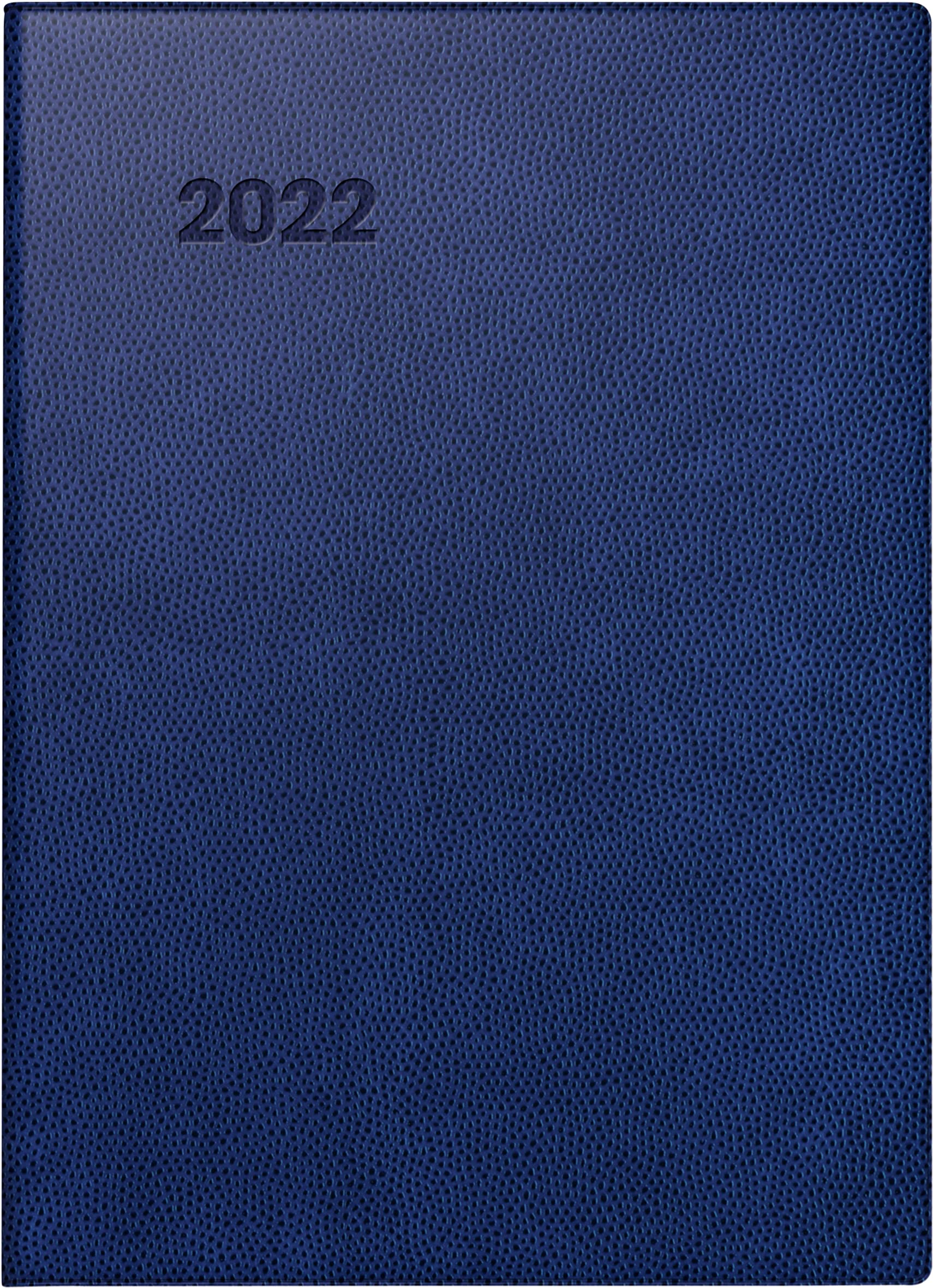 BRUNNEN 1073111302 Pocket Diary Model 731 11, 2 Pages = 1 Week, 10 x 14 cm, Blue Plastic Cover, Calendar 2022