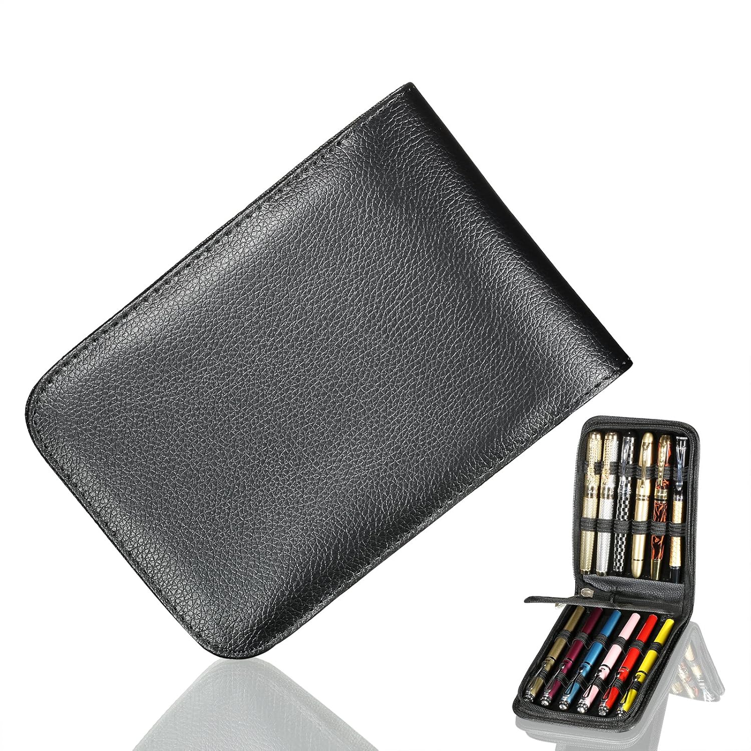 on sale Fountain Roller Pen Case Holder Black PU Leather Case for 12