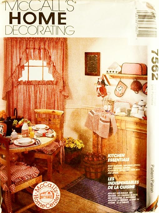 Mccall S 7562 Sewing Pattern Curtains Apron Appliance Covers Pot