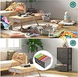 YITAHOME Chest of Drawers with 4 Drawers Dark Grey Fabric Wood Top view 4