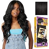 Sensationnel Butta Lace 90Sbangs Wigs - Unit 911 Glueless Wide Deep Part Synthetic Preplucked Hairline (1B OFFBLACK)