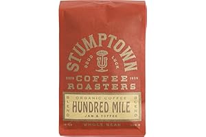 Stumptown Coffee Roasters, Medium Roast Organic Whole Bean Coffee - Hundred Mile 12 Ounce Bag with Flavor Notes of Jam and Toffee
