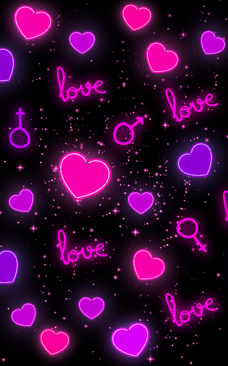 Neon hearts live wallpaper Apps & Games
