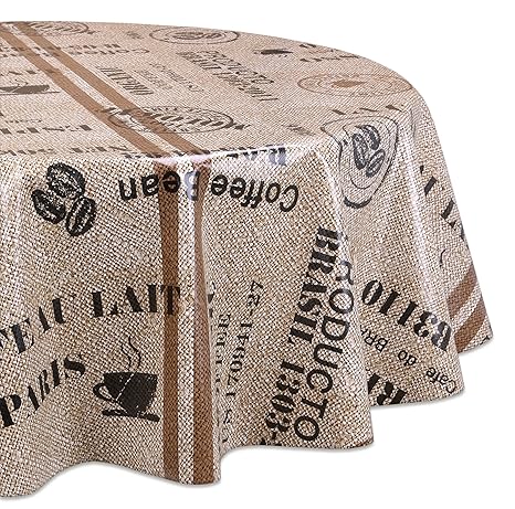 Wachstuchtischdecke OVAL RUND ECKIG Motiv u. Größe wählbar, Tischdecke abwischbar (Oval 140x190 cm Kaffeebohnen)