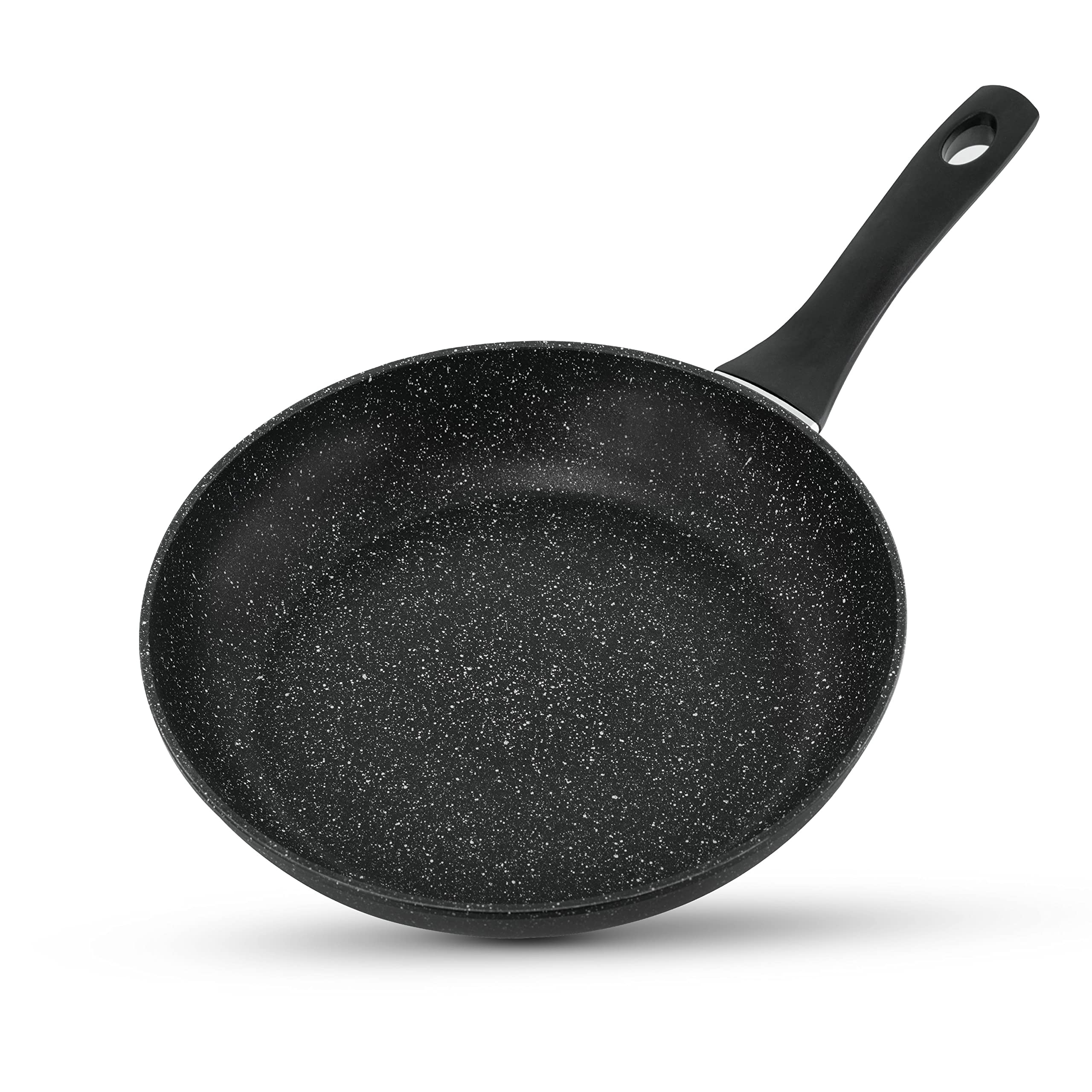 Fames HIQ Non Stick Frying pan with Induction Bottom - 28cm / 11inch - Anti Stain and Scratch Proof Granite Frying Pan (28cm), Deep Black