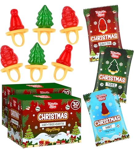 Amazon.com : 30 Pack Christmas Ring Candy – Individually Wrapped