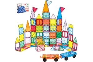 Anbalulu Magnetic Building Tiles, 134PCS Large Magnet Building Set,Magnetic Blocks, 3D STEM Stacking Toys, Magnets Toy for Kids Boys Girls