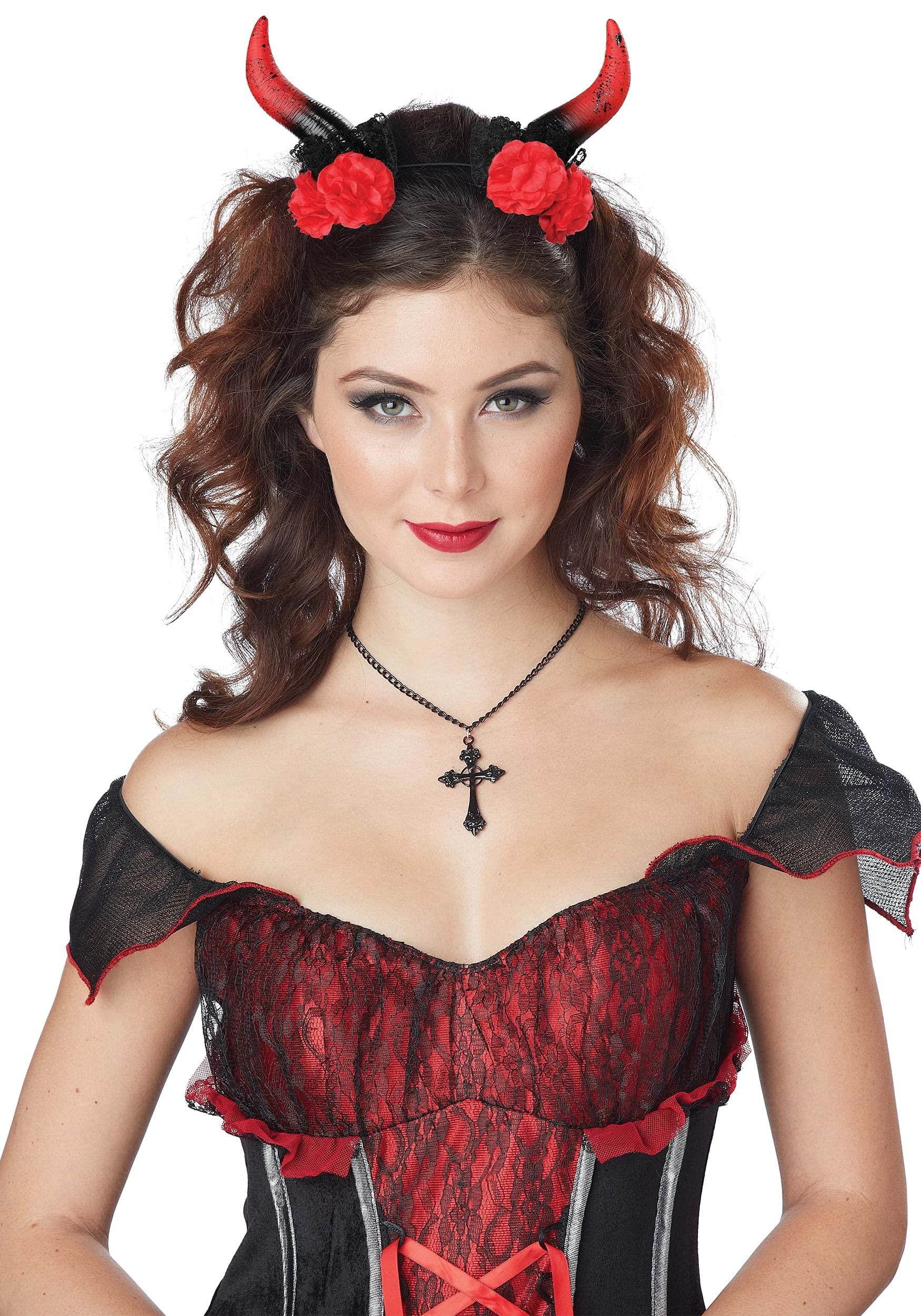 California Costumes 60676 ROSE ENCHANTRESS HORNS Costume Accessory, Red, Standard
