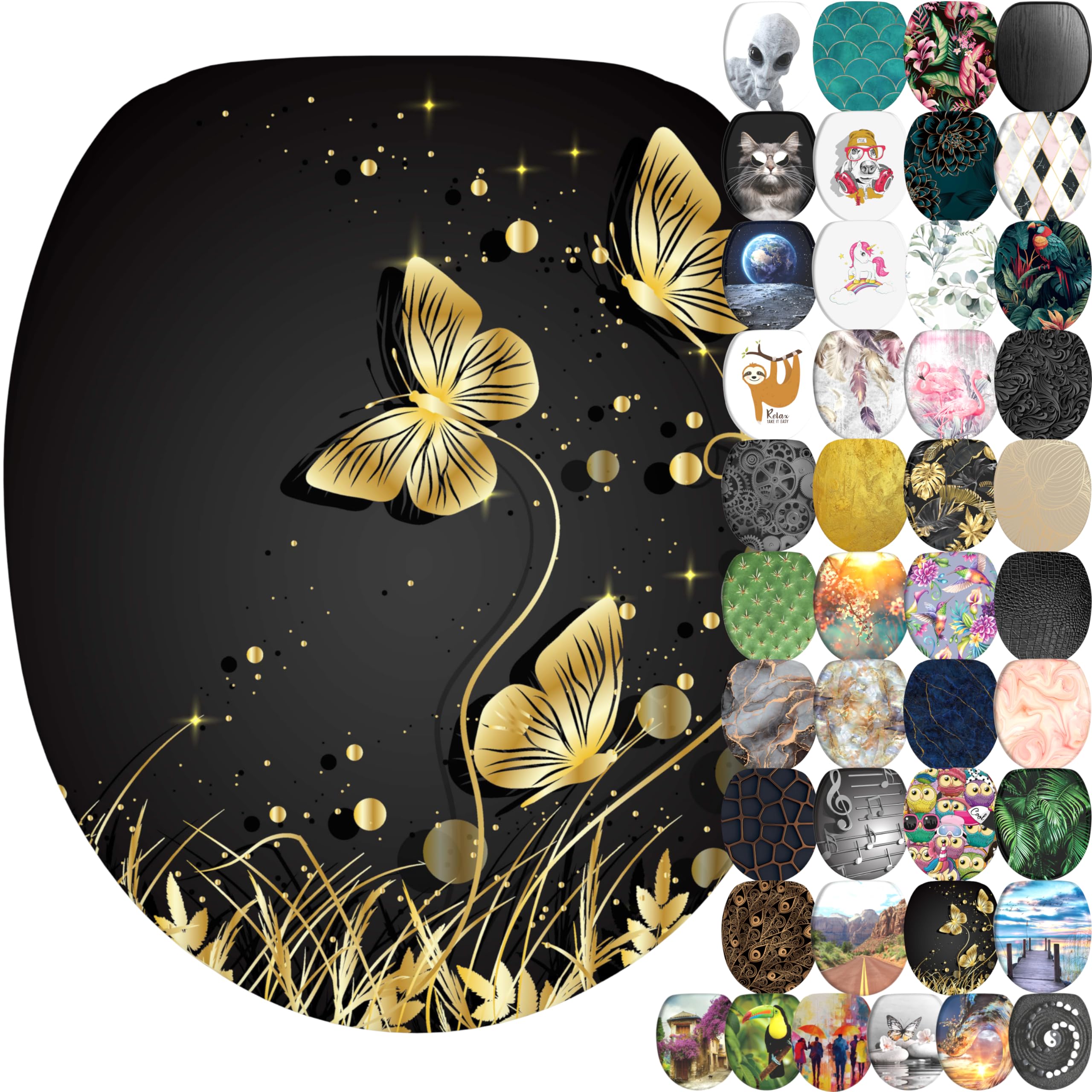 Sanilo Soft Close Toilet Seat, Wide Choice of New Toilet Seats, Stable Hinges, Easy to Mount (Silhouette)