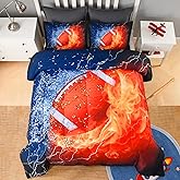 Andency Football Comforter Set Twin(66x90 Inch), 2 Pieces(1 Football Comforter, 1 Pillowcase) Sport Microfiber Rugby Comforter Set Bedding Set for Kids Boys Teens