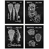 Classic Lacrosse Gear Patent Prints, 4 (8x10) Unframed Photos, Wall Art Decor Gift for Home Office Work Studio Tools Garage Shop School Gym College Student Teacher Coach Team Sports Championship Fans