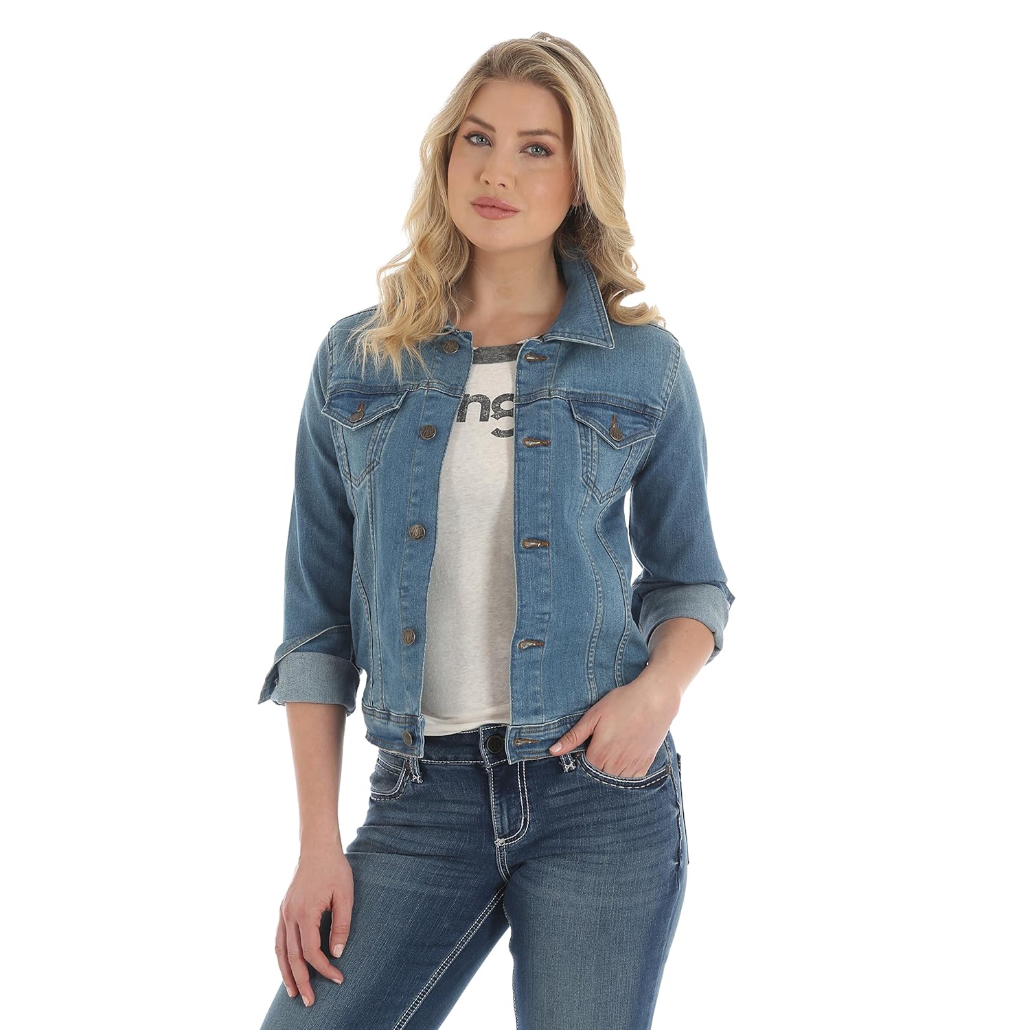 Wrangler Women's Western Denim Jacket Amazon.co.uk Clothing