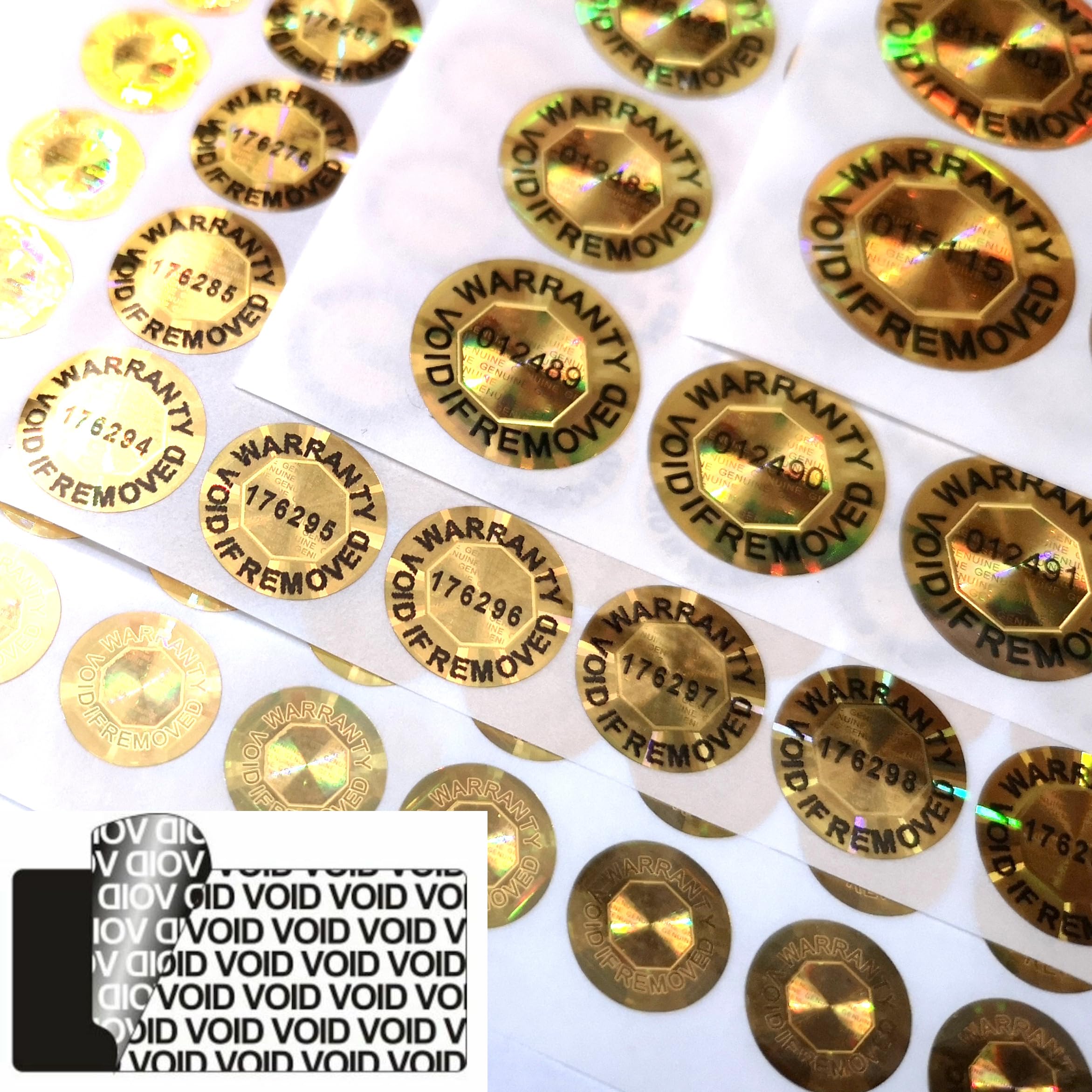 Tamper Proof Stickers 8mm-15mm Choose Pack Size Warranty Void Labels with Genuine Hologram (15mm-1620pcs)