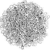 AUGSUN 200Pcs Silver Lobster Claw Clasps and 200Pcs Open Jump Rings for DIY Bracelet Necklace Jewelry Making, 12mmX7mm