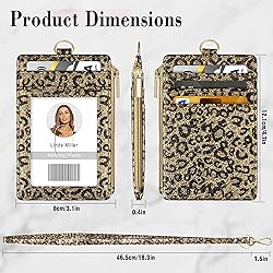 ID Badge Holder with Lanyard, Vertical Bling Shiny