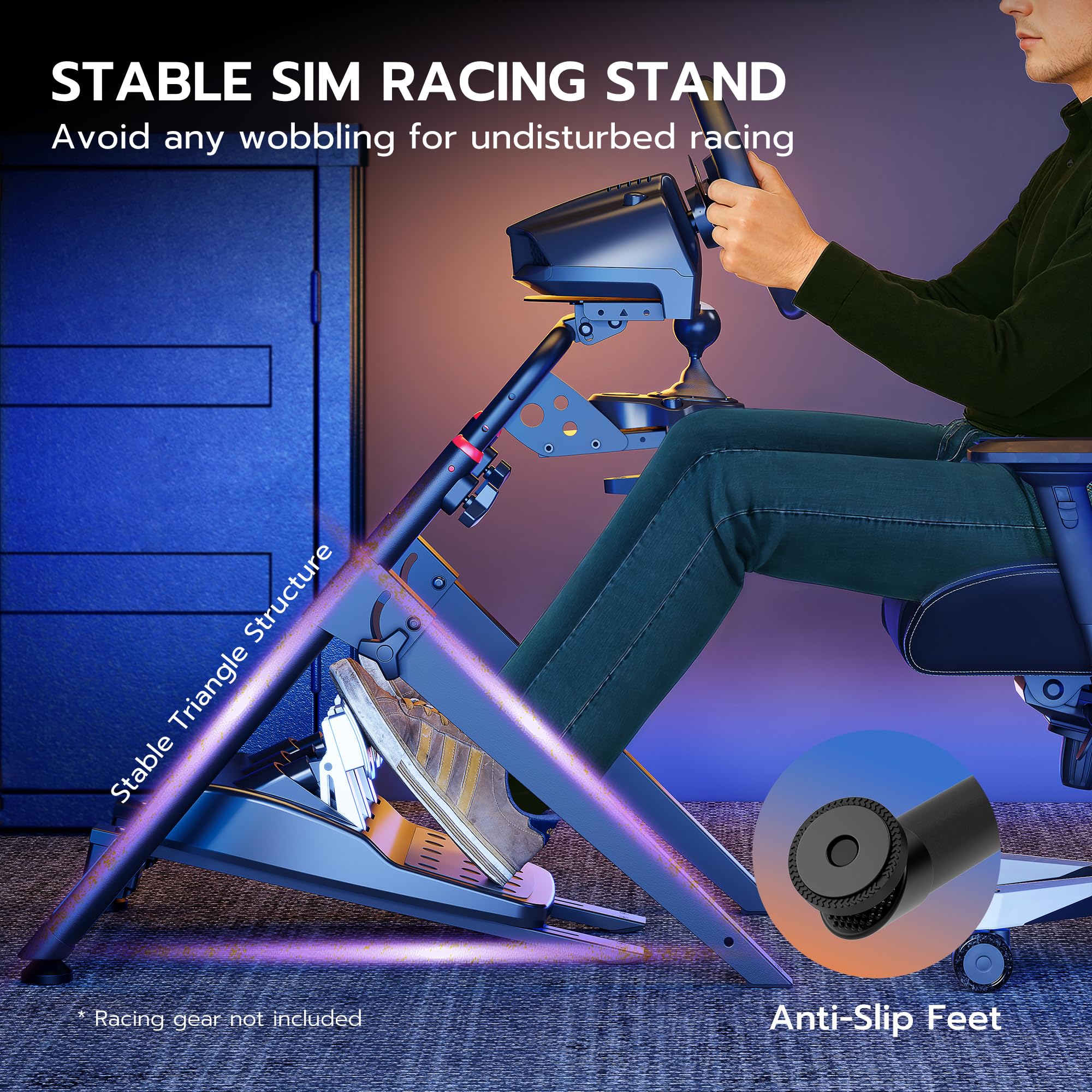 ARES WING Sim Racing Wheel Stand, Cabina de Simulador de Carreras Plegable, Cabina de Carreras de Fórmula y GT Sim Compatible con Fanatec, Thrustmaster, Logitech, Moza, Juegos de Carreras en PS5, PS4, Xbox y PC