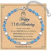 IKIATY 6-21 Years Old Girls Birthday Gifts, Tiny Beaded Bracelets Gifts for Daughter Granddaughter Niece Friends with Happy 6th-21st Birthday Card