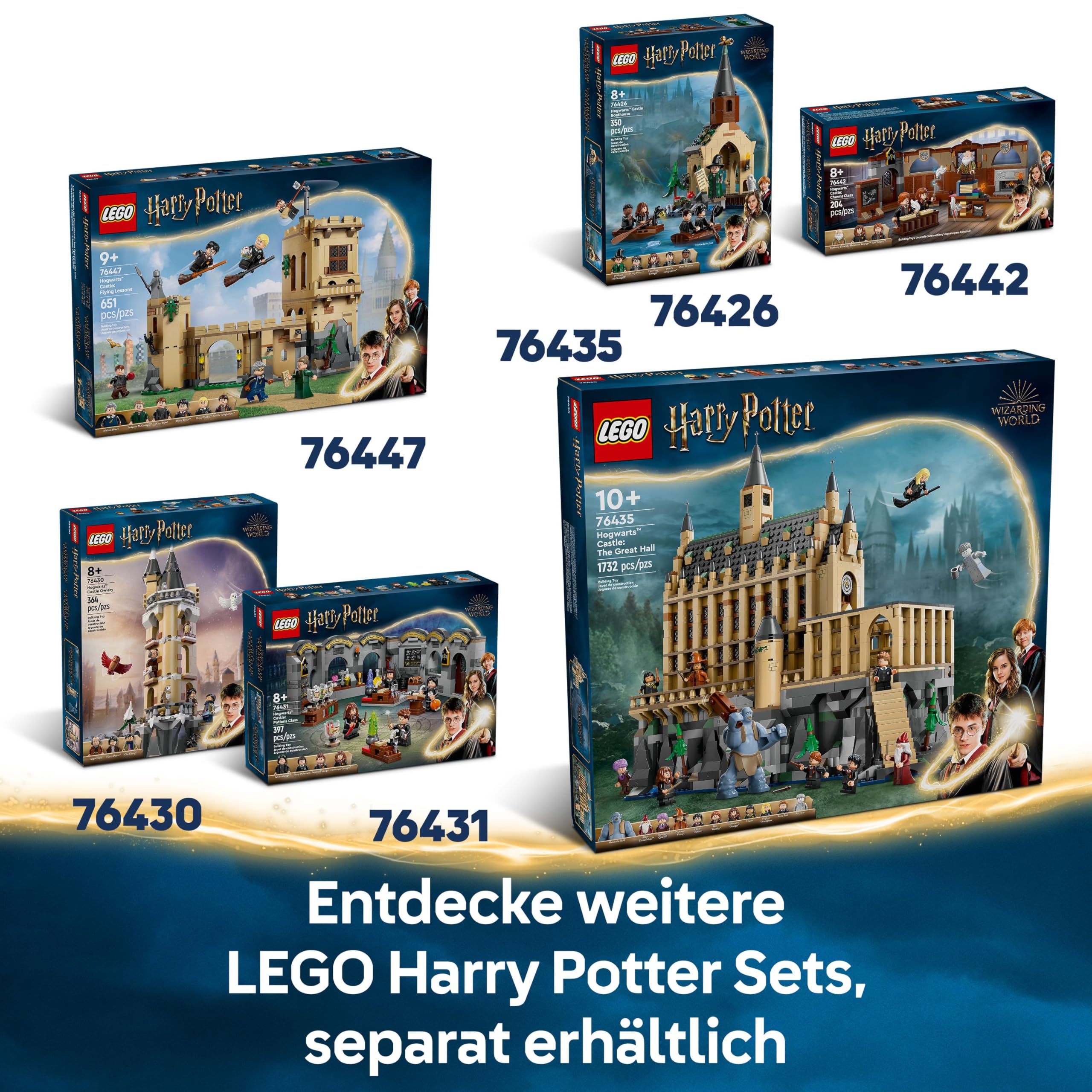 LEGO Harry Potter Schloss Hogwarts: Zauberkunstunterricht, Set mit 3 Minifiguren, inkl. Hermine Granger & Ron Weasley, Wingardium Leviosa Funktion, Spielzeug für Mädchen & Jungen ab 8 Jahren 76442 8