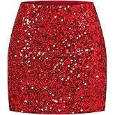 Formeet17 Women's Glitter Sequin Skirts Stretch Night Out Party Club Skirts