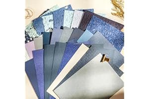 MIYOULUNA 30Pcs Blue Scrapbook Paper and Supplies, Handmade Vintage Paper for Scrapbooking, Junk Journal, A4 & A5 Textured Paper Set, Journaling Supplies