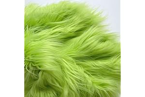 Bianna Creations | Faux Fur Fabric Soft Plush Shaggy Squares | Craft, Sewing, Props, Costumes (Grinch Green, 12x12 inches)