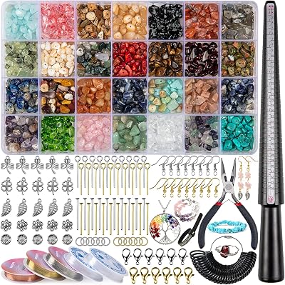 HONGTEYA 28 Colors Crystal Jewellery Making Kit 1630 Pcs Beads Tools
