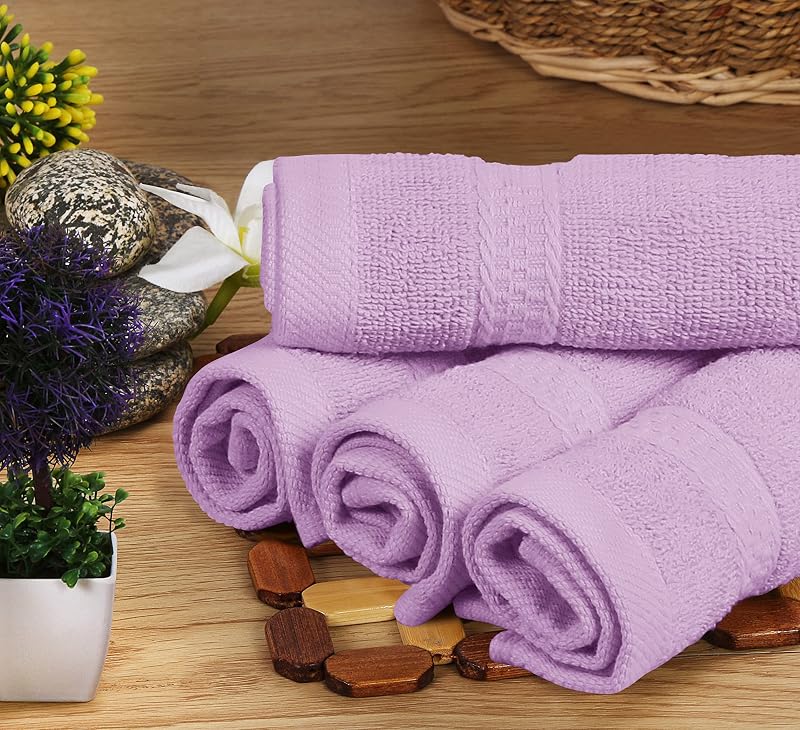 Utopia, Set di 8 asciugamani composto da 2 teli bagno, 2 ospiti e 4 lavette, in 100% cotone filato ad anelli da 600 g/m², altamente assorbenti, per bagno, palestra, hotel e spa (lavanda)