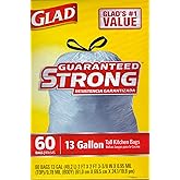 Glad Tall Kitchen Drawstring Trash Bags With Reinforcing Bands 13 Gal 60 Ct