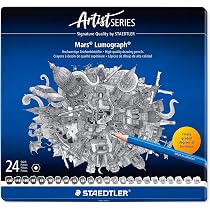 STAEDTLER Lápis Grafite Mars Lumograph Estojo de Metal 24 unidades