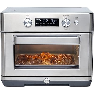 GE Digital Air Fryer Toaster Oven + Accessory Set | Convection Toaster with 8 Cook Modes | Large Capacity Oven - Fits 12" Piz