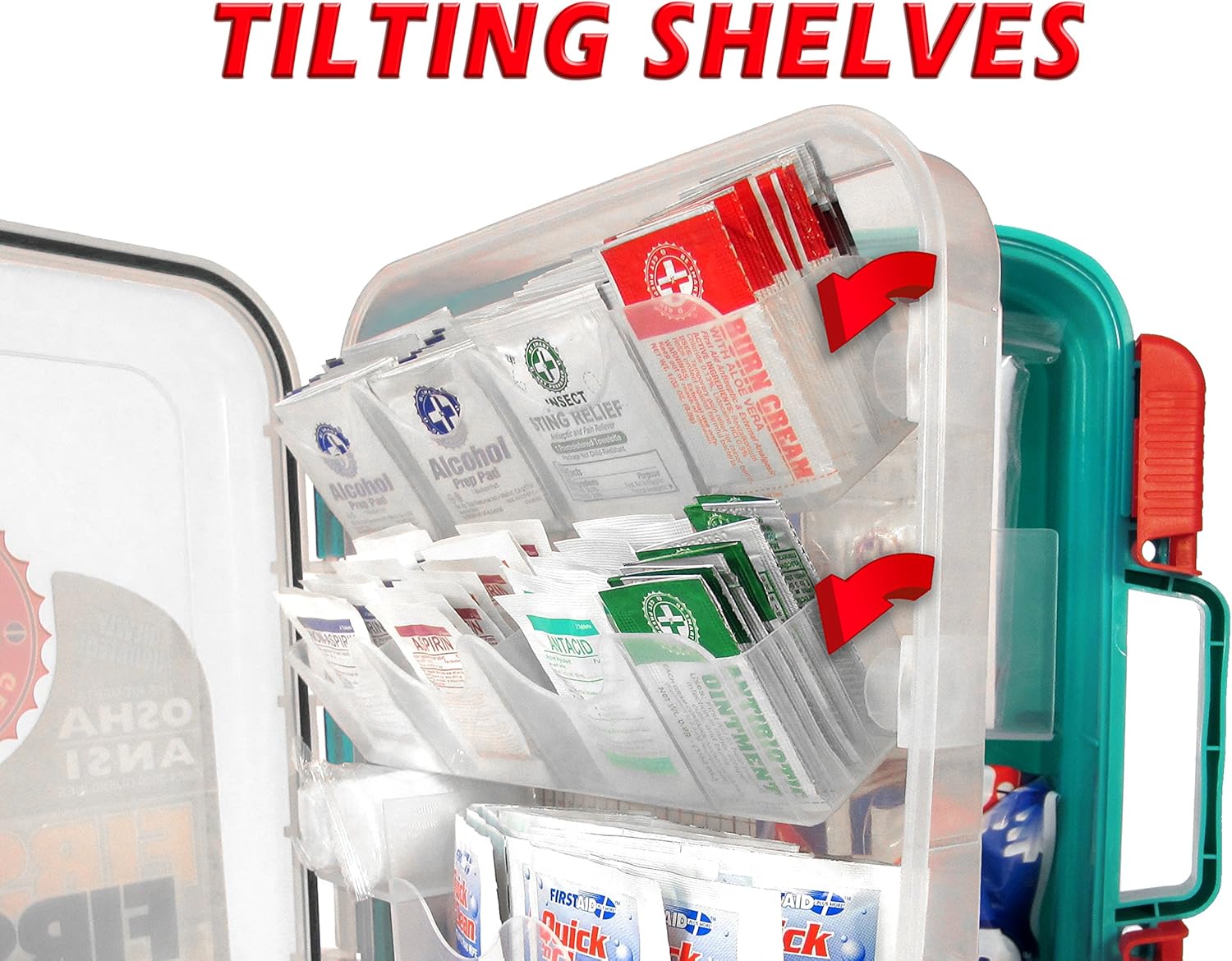 First Aid Kit Hard Teal Case 326Piece Exceeds OSHA & Ansi Guidelines: Health & Personal Care