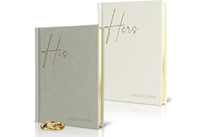 Elegant Linen Wedding Vow Books With Gold Foil Lettering - Perfectly Sized His and Hers Vow Books With Plenty Of Pages To Wri