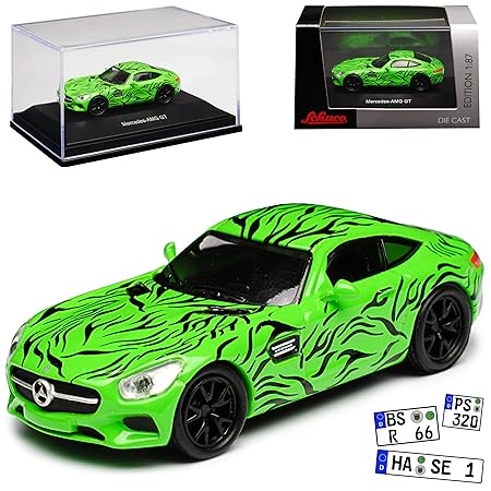 Schuco Mercedes-Benz AMG GT Coupe Grün Erlkönig Version Ab 2014 H0 1/87 Modell Auto mit individiuellem Wunschkennzeichen