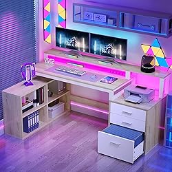 YITAHOME L Shaped Desk with 3 Drawers, 65" Corner