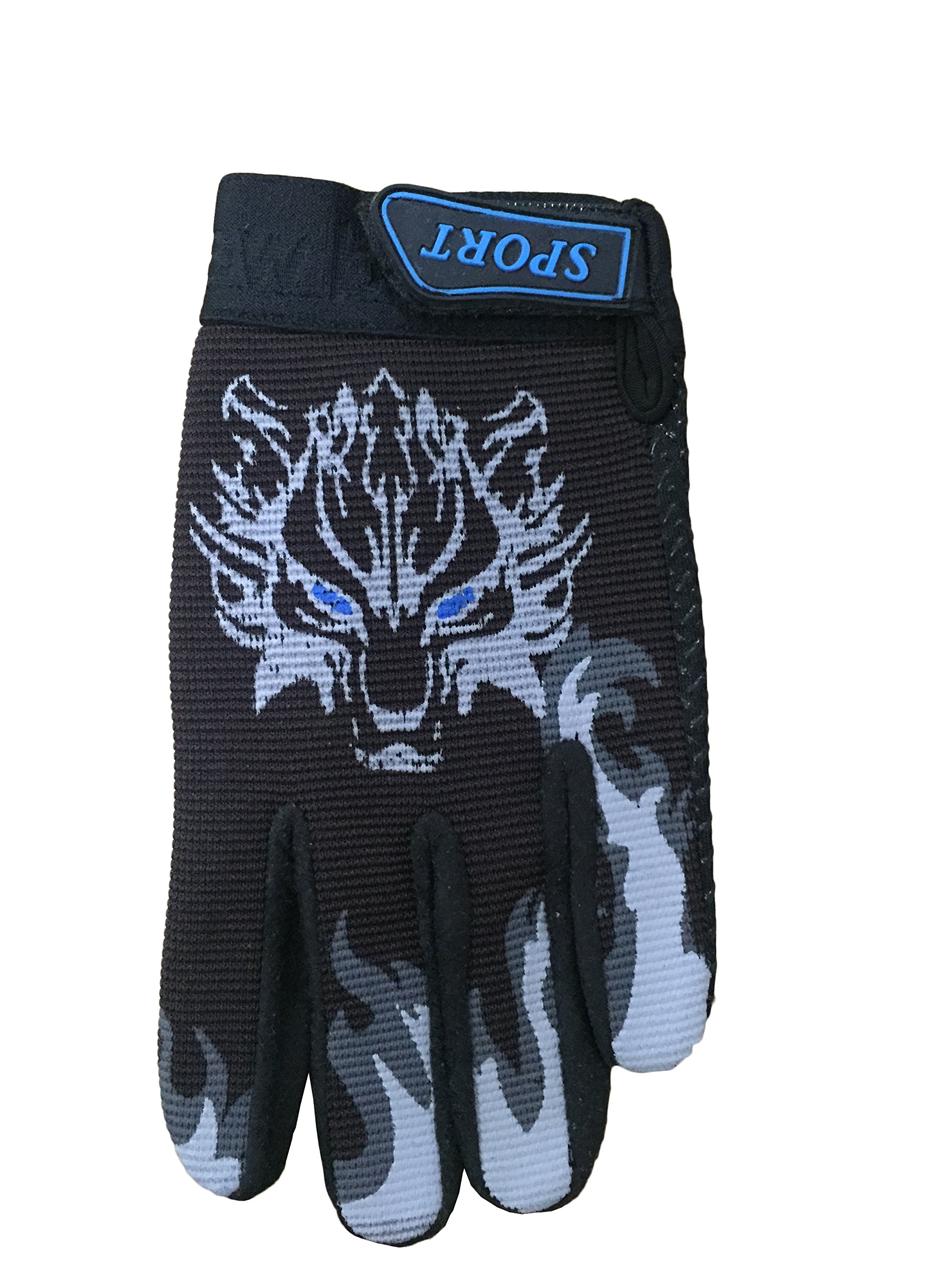 EurHouse Bike Cycling Gloves for Children Full Finger Non-slip Breathable Kids Gloves Warm Sport Mittens (Black)