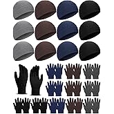 24 Pack Winter Beanies Gloves Cold Weather Unisex Hat Warm Knit Gloves Beanies in Bulk for Men Women, Warm Cozy Gift